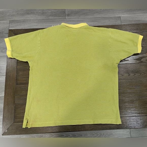 Patagonia Organic Cotton Polo Shirt Men’s M Yellow Green Stripe - Picture 4 of 4